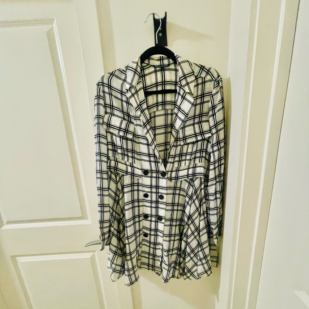 Marissa Webb Black and White Plaid Dress